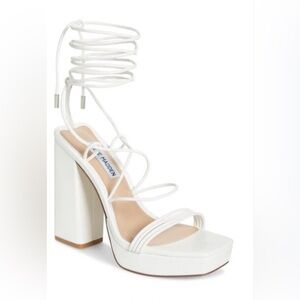 Steve Madden Ivory Lace-Up Heels